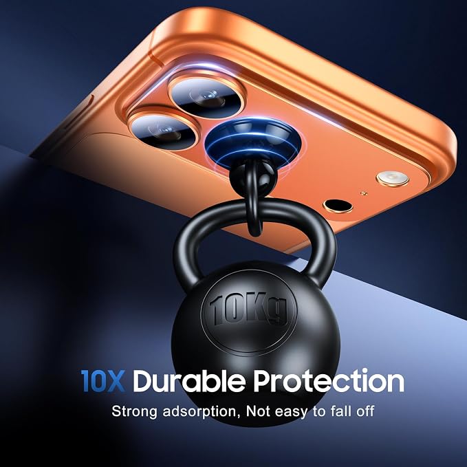 UniqueMe for 3 Pack iPhone 17 Pro Max Camera Lens Protector - All Orange | Drop Protection, Case Friendly, Acrylic Material, Camera Cover Screen, Update New Version - Image 2