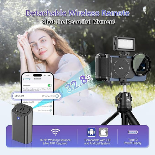 (1+1) 67mm Magnetic iPhone Lens Filter Mount + iPhone Snap Grip Set | Magnetic Filter Adapter for iPhone 16 15 14 Pro/Pro Max Plus w Cold Shoe & 1/4" Hole Pull-Out to Fit Pro Max Plus (No Filters - Image 2
