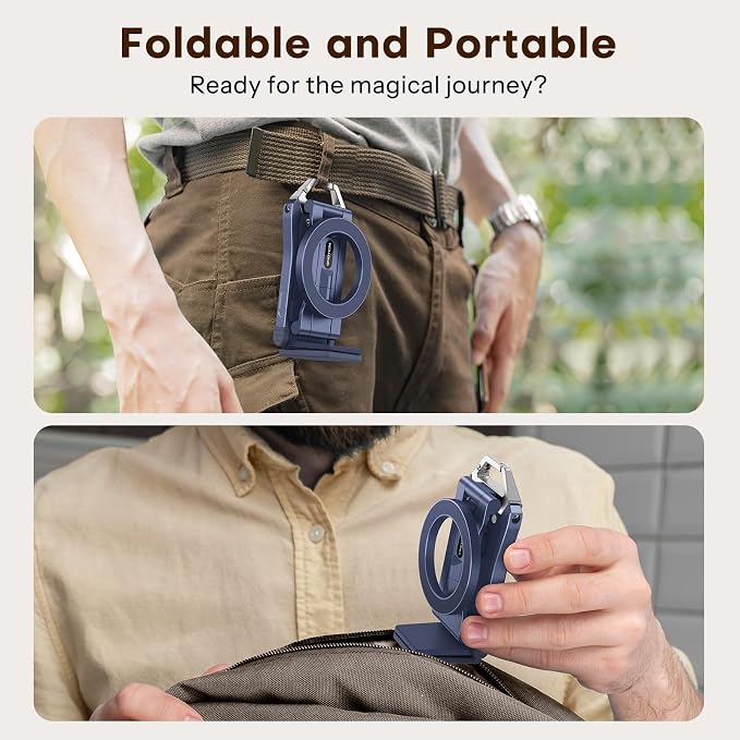 OMOTON TP02 360°Rotating Adjustable Aluminum for MagSafe Tripod, Navy Blue | Magnetic Phone Tripod for iPhone 17/16/15 Pro Max Air, Foldable Cell Phone Stand Fits Vlog, Gym Travel Essentials Accessories - Image 8
