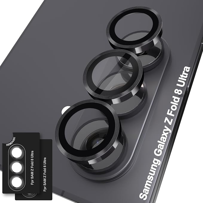 Orzero (2 Sets Camera Lens Protector for Samsung Galaxy Z Fold 8 Ultra, [EZ Install] [Case-Friendly] 9H Tempered Glass CD Pattern Lens Cover, Military-Grade Shockproof, HD Clarity Anti-Glare - Gray by JumpIntoOrzeroLet%E2%80%99sExploreLikeNeverBefore