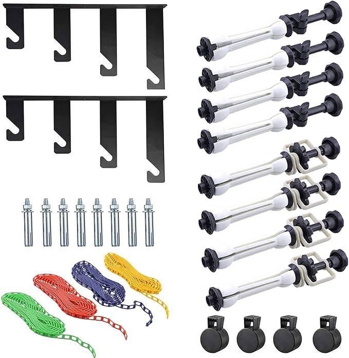 Photography Backdrop Wall Mount Roller System 4 Support Rollers | Manual Photo Background Ceiling Holder, Including 2 Four-fold Hooks, 8 Expand Bars, 4 Chains, for Home Studio Live Shooting by DImotliyor