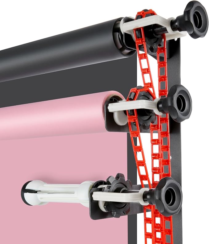 NEEWER Photography 4 Roller Wall Mounting Manual Background Support System with 2 x Four Fold Hook, 8 x Expand Bar, 4 x Chain, Load Capacity per Roller: 22lb/10kg - Image 3