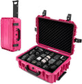 Relaxweex Rolling Camera Hard Case with Padded Dividers & Wheels, Impact-resistant Hard Shell Travel Case for Cameras, Lenses & Accessories(26 x 20 x 10 Inch,Rose Red) by Relaxweex