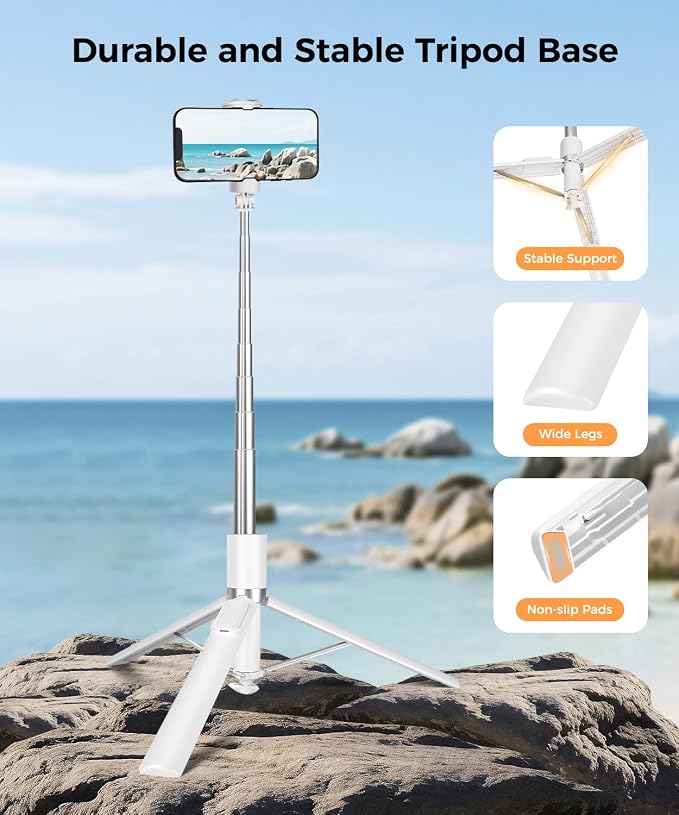 Victiv 68" Tripod for iPhone,Selfie Stick Tripod with Remote and Fill Light | 0.01s-Open Phone Tripod Stand, Lightweight & Stable, Perfect for Video Recording, Travel, Vlog, gym,Filming, Content Creation - Image 7