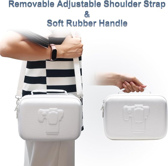 Small Camera Case Bag for Canon EOS Rebel T7/R50//R100 DSLR Camera White | Hard Carrying Travel Case for Canon EOS Rebel T7/R50//R100/R6 Mark II/R8/R6 Mark III/R50 V/T6/R10/R5 Mark II DSLR SLR Camera - Image 6