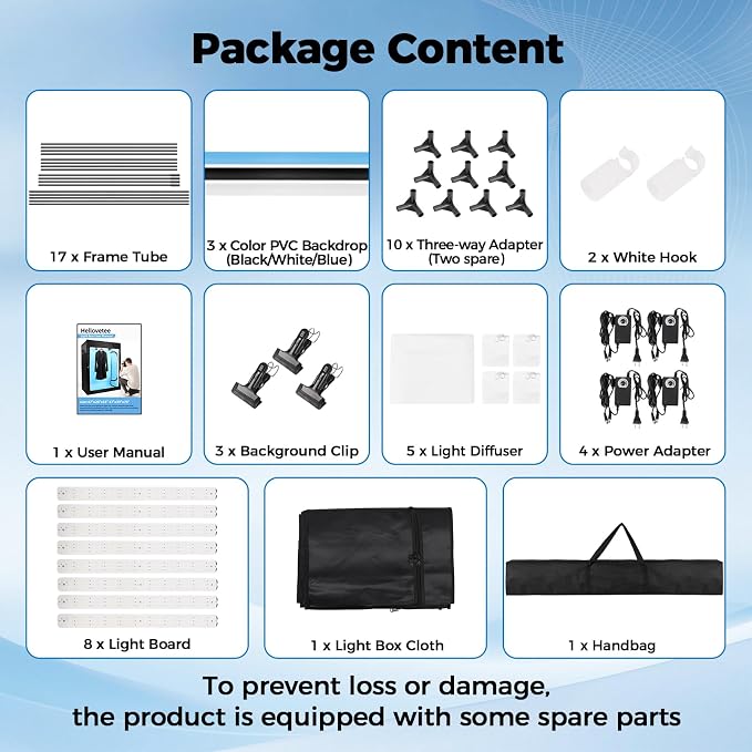 Photo Light Box, Portable 47"x39"x78" Photo Studio Light Box, Shooting Tent Kit with 768 Light Beads and 3 Color Backdrops. Large Lightbox with 6 Stepless Dimming Light Boards for Photography - Image 7