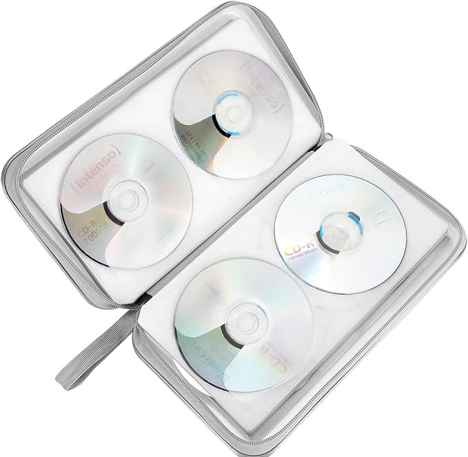 Siveit CD DVD Cases 96 Capacity Disc Storage Binder for Car(White) | Hard Plastic CD DVD Disc Cases Storage Binder Wallet for Car Home Office Travel - Image 5