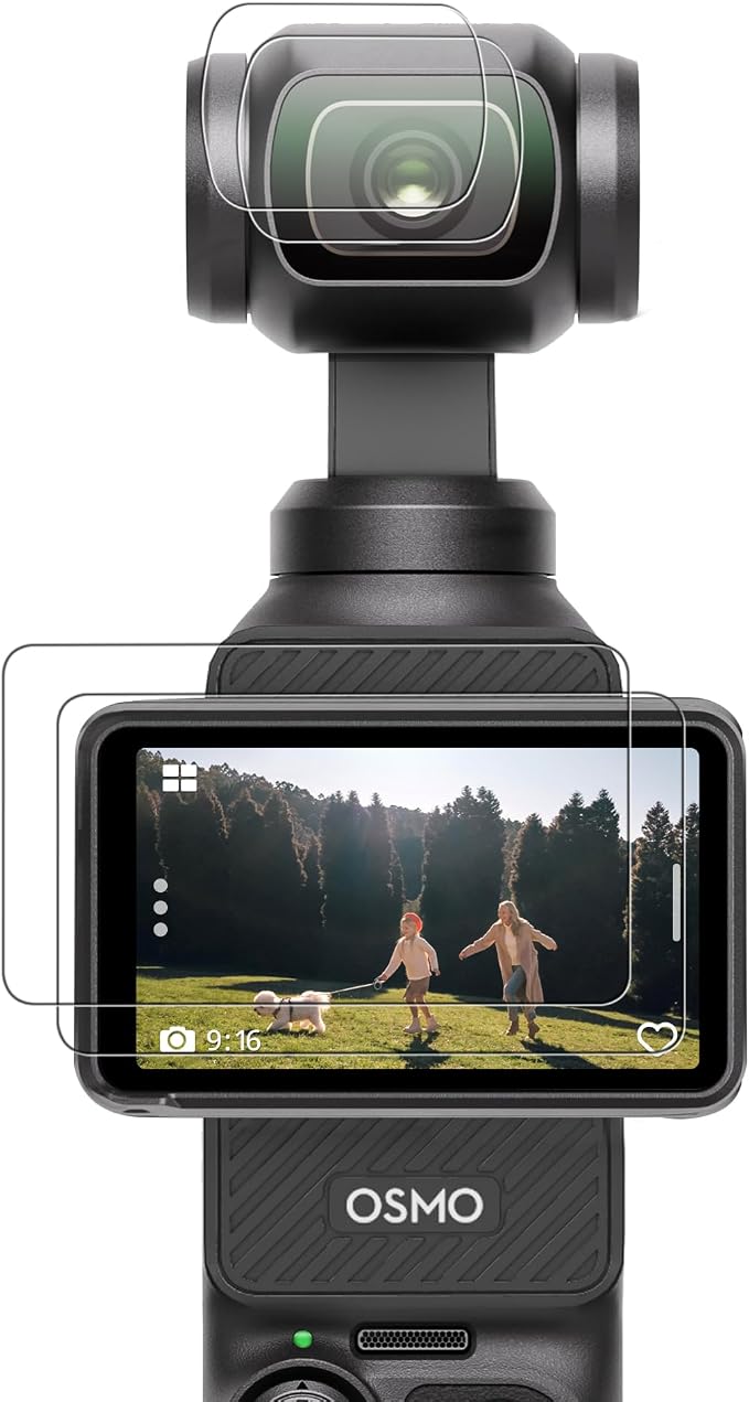 CYNOVA Screen Protector for DJI Osmo Pocket 4 / Osmo Pocket 3 Accessories | Pocket 3 /4 Lens Protector for Osmo Pocket 3/4 /Xtra Muse with Tempered Glass LCD Display Film, Ultra HD, 9H Hardness by CYNOVA