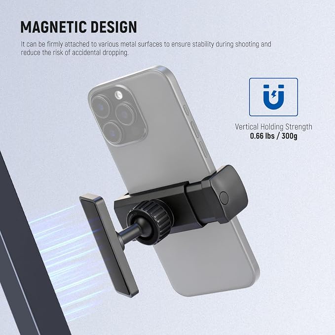 NEEWER Magnetic Phone Holder Mount Stand, Home Gym Workout Forklift Decor Stuff Essential Accessories Gear Compatible with iPhone Android Samsung for Women Men Girl Boy Video Recording, PA119 - Image 3