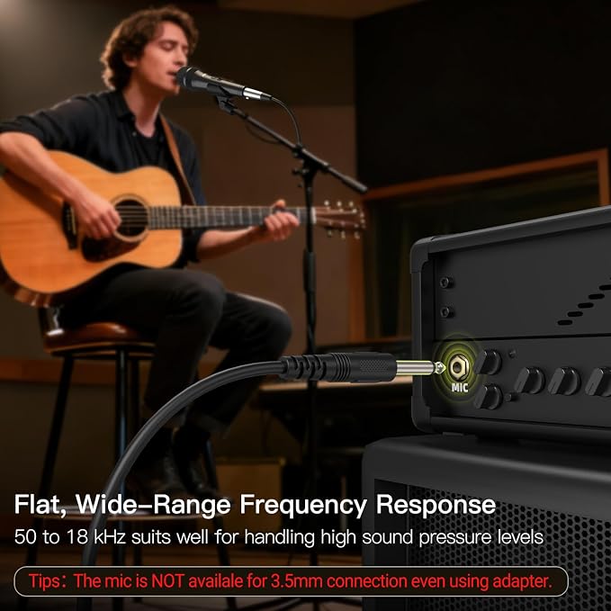 FIFINE K6 Karaoke Microphone, Dynamic Vocal Microphone for Singing | 6.35MM Wired Handheld Mic with On and Off Switch, 14.8ft Detachable Cable for Speaker, Audio Mixer/Interface - Image 9