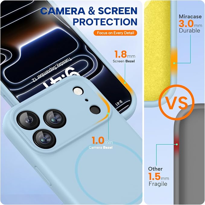 Miracase Silicone & Magnetic for iPhone 17 Pro Max Case, Clove Purple | Compatible with MagSafe, Camera Control Cover, Premium Silicone Cover Shockproof Drop Protection Phone Case for 17 Pro Max - Image 3