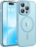 FNTCASE for iPhone 14 Pro Max Case, Fit for Magsafe, Glass Screen Protector | Full Camera Protection, Translucent Matte, 14FT Military Grade Drop Proof, Shockproof Protective Phone Cover, Teal by FNTCASE