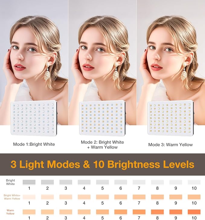 Coolpow Portable Selfie Light【84 LED】Rechargeable Phone Fill Lights with Clip【3 Light Modes】Portable Led Clip on Light for iPhone/Tablet/Laptop CRI97+ Perfect for Selfies Makeup TikTok Video Recording - Image 3