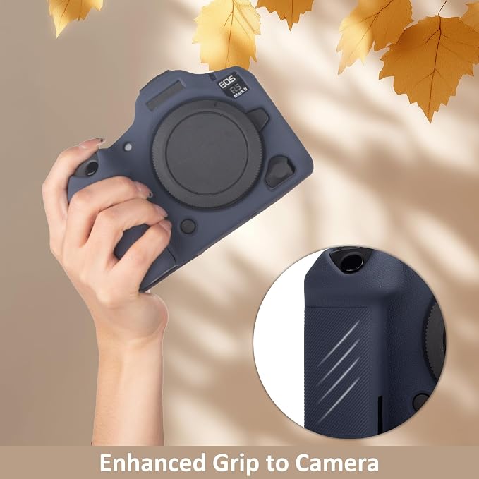 MUZIRI KINOKOO Silicone Case Compatible for Canon EOS R5 Mark II Digital Camera, Soft Rubber EOS R5 Mark II/EOS R5 II Protective case Cover with Anti-Slip Design - Blue - Image 7