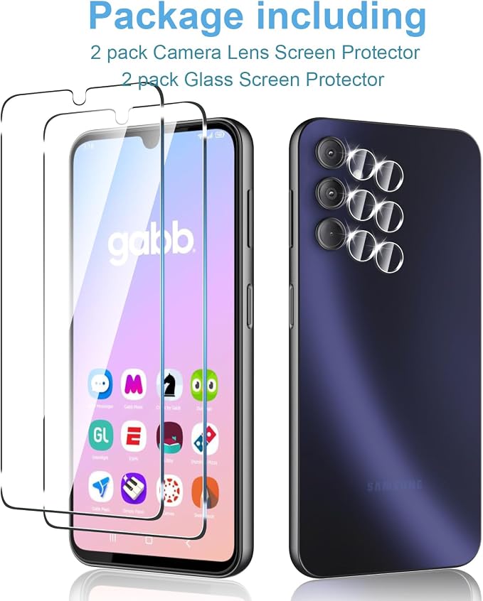Anoowkoa 2 Pack for Gabb Phone 4 Pro Screen Protector + 2 Pack Camera Lens Tempered Glass Protector.9H Hardness.Support Fingerprint Unlock Bubble-Free.Easy Installation - Image 5