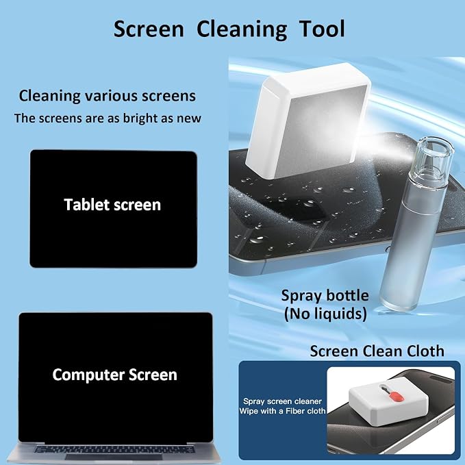Electronics Cleaning Kit 32 in 1 Multi-Functional Keyboard Cleaning Kit | Phone Cleaning Tool Kit for Cleaning Computer, Keyboard, Earbuds, Laptop, Camera, Lens, Monitor - Image 6