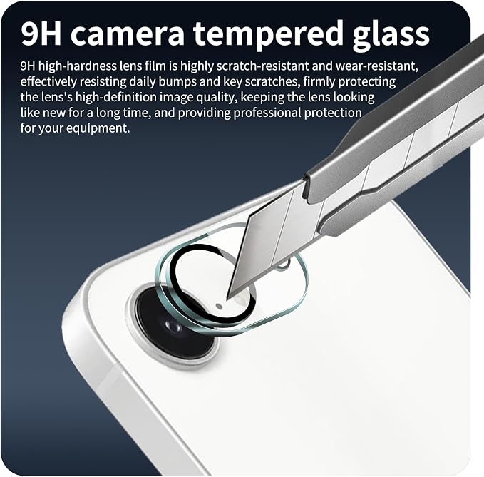 4-Pack Camera Lens Protector for iPhone 17e/16e, 9H Tempered Glass Camera Cover Screen Protector Accessories, HD Clarity, Anti-scratch, Case Friendly, Shockproof Full Protective - Image 4
