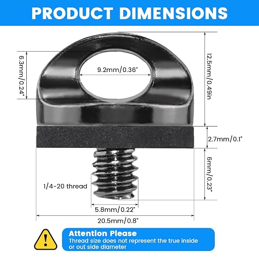 1/4" Camera Neck Strap Screw Holder, SDTC Tech 2 Pack 1/4-20 Thread Camera Screws with Rubber Washer for Quick Install/Release Wrist Strap Sling | 2 Pack 1/4-20 Thread Camera Screws with Rubber Washer for Quick Install/Release Wrist Strap Sling - Image 2