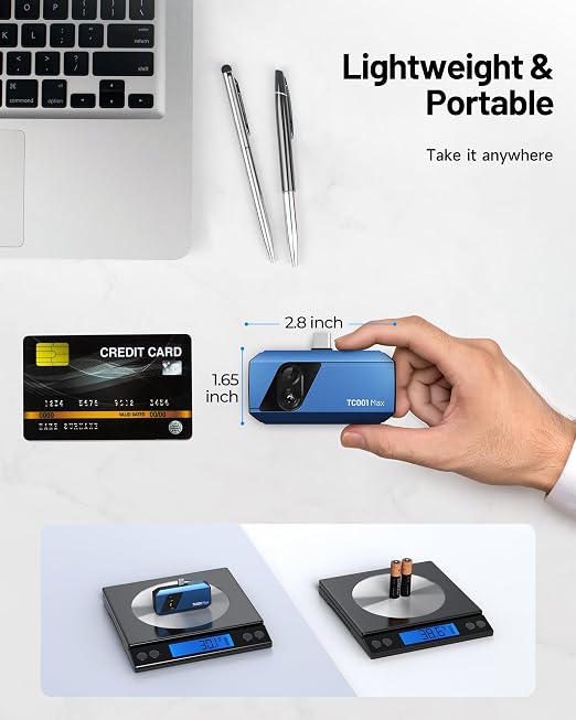 TOPDON TC001 Max Dual-Lens Thermal Camera for Any USB-C iPhone iPad Android | 512 x 384 TISR, 256 x 192 IR Resolution Imager, 25Hz Refresh Rate, -4°F~1022°F Temp Range, 40mK NETD, Blue - Image 9