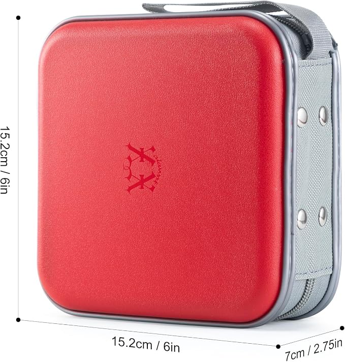 alavisxf xx CD Case, 48 Capacity Hard Plastic Zipper Disc Wallet for Car | DVD Holder, Portable Hand Strap, Anti-Slip Sleeves, Scratch-Resistant Sleeves, Disc Storage Organizer, for Home Office Travel - Image 2