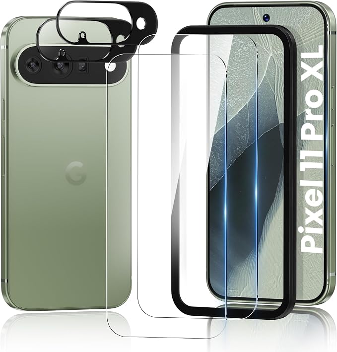 for Google Pixel 11 Pro XL Screen Protector & Camera Lens Protector | 9H Anti Scratch HD Clear Tempered Glass, Fingerprint Unlock, Full Coverage Case Friendly, Easy Installation Tool, Bubble Free by RXNMH