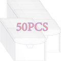 50Pieces Clear Stamp and Dies Storage Bags,Plastic Scrapbooking Storage Bags 7.5x5.5inch Die Storage Pockets Resealable Plastic Envelopes Pockets for with Label Stickers for Cutting Dies Stencil Craft by CYFUNDESIGN