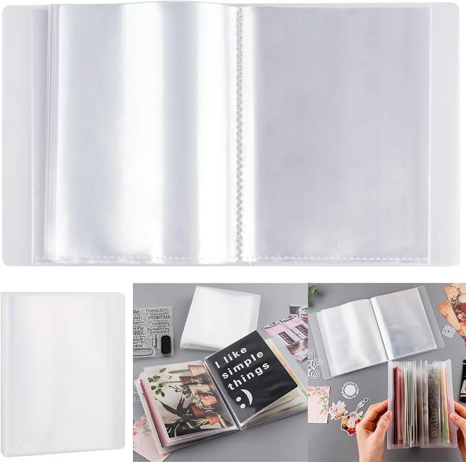 A6 Clear Sticker Photo Storage Album, Stamp Cutting Dies Storage Book Organizer Folder,40 Pages Clear Die & Stamp Storage Bag Transparent Plastic Folders for Cutting Dies Stencil Embossing Crafts by CYFUNDESIGN