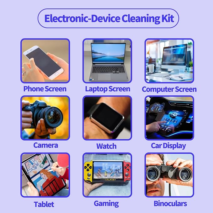 2 Pcs Car Screen Cleaner, Blue | Electronic Touch Screens Cleaning Kit, For LCD Display TV Laptop Computer Tablet PC Flat Screens - Image 5