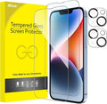 JETech Screen Protector for iPhone 14, 2+2 Pack | with Camera Lens Protector, 9H Tempered Glass, Full Coverage, HD Clear, Case-Friendly by JETech
