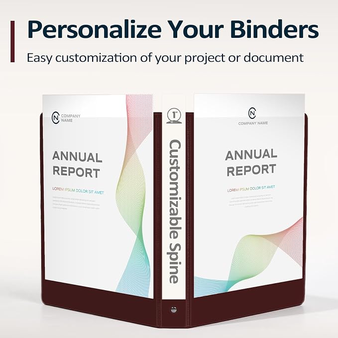 BinderX 3 Ring Binder 1 Inch, 1" Clear View Binder, Burgundy Red, Letter | Extra Durable, PVC-Free, Customizable, Interior Pockets, 175-Sheet Capacity, Eco-Friendly, Reinforced Hinge, School, Office - Image 5