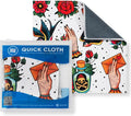 Microfiber Wholesale Quick Cloth Glasses Cleaning Cloths 8x8 Tattoo 1-Pack | with Case | Double-Sided Lens Cleaner for Eyeglasses, Camera, Screens & Glass | Reusable Microfiber Glass Polishing Cloths by MicrofiberWholesale