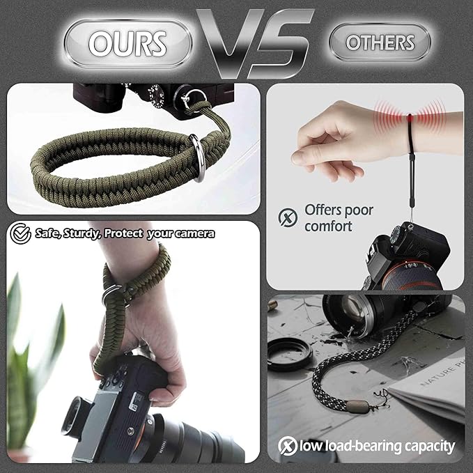 Paracord Camera Wrist Strap Lanyard-Quick Release for DSLR Mirrorless Green | Adjustable wrist size,High-strength paracord material, lightweight 1.16oz, secure metal clasp,Fits Canon Nikon Sony Fuji - Image 3