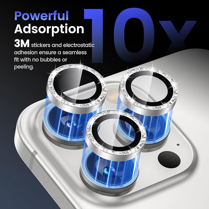 Tensea Camera Lens Protector Compatible for iPhone 17 Pro Max/17 Pro/15 Pro Max/15 Pro/16 Pro Max/16 Pro/14 Pro Max/14 Pro, Metal Tempered Glass Cover Camera Screen Protector Accessories,Case Friendly - Image 4