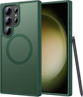 FNTCASE for Samsung Galaxy S23 Ultra Case, Compatible with Magsafe, Green | Translucent Matte Magnetic Back, 14FT Military Grade Drop Protection, Shockproof Protective Phone Cover by FNTCASE