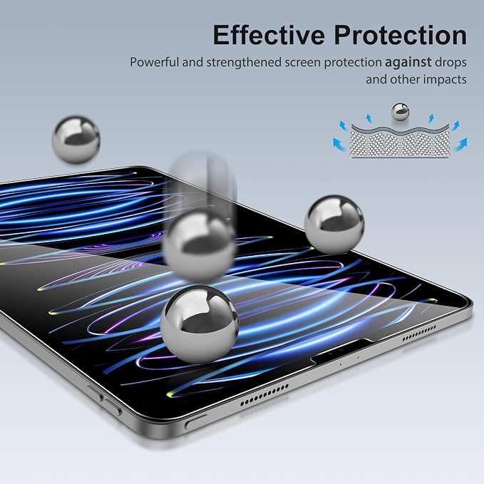 SPARIN Screen Protector for iPad Pro 12.9 [2022/2021/2020-6th/5th/4th] | 2pcs Camera Lens Protector+ 2pcs Tempered Glass for iPad Pro 12.9 inch, Support Apple Pencil & Case Friendly - Image 5