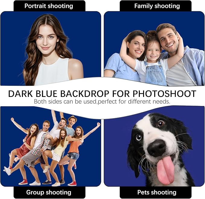 Blue Photography Backdrop for Photoshoot, 10x10 Ft Polyester Photo Backdrop Curtains, Blue Backdrops Screen for Photo Studio, Video, Content Creators, Birthday Parties Background - Image 6