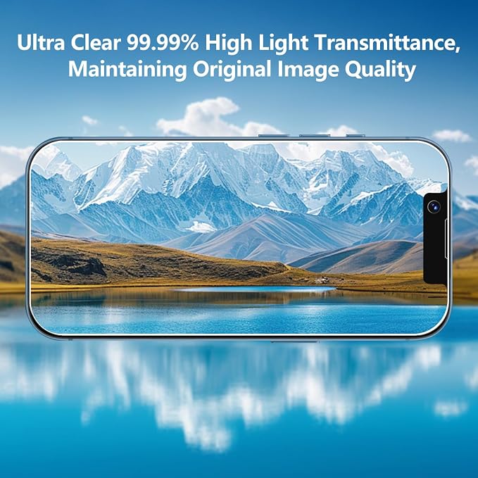 2 Pack Tempered Glass Screen Protector for iPhone 13 Pro Max | with 2 Pack Camera Lens Protector, Anti Scratch, Bubble Free, Case Friendly - Image 7