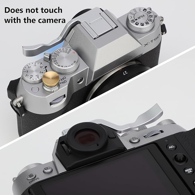 Haoge Metal Hot Shoe Thumb Up Rest Hand Grip for Fujifilm X-T50 XT30III Fuji X-T30 II X-T10 X-T20 X-T30 XT10 XT20 XT30 Camera Silver THB-XT30S - Image 3