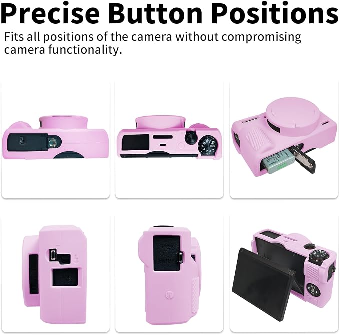 Easy Hood Camera Case for Canon Powershot G7X Mark III Camera(Light Pink) | With Removable Lens Cover,Soft Silicone Protective Case,Anti-Scratch,Slim Fit,Enhanced Grip,Lightweight Camera Accessories - Image 4
