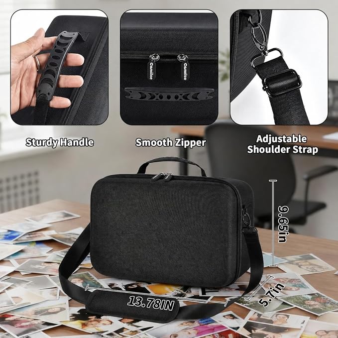 Camera Case for Canon/for Sony/for Nikon DSLR SLR Cameras, Large Capacity | T7/R50/R6 Mark II/R100,Alpha 7 IV/ZV-E10/A6400/A6700/A6100,D7500,Lens/ Battery/Tripod Bag, Shoulder Strap, Box Only, JetBlack - Image 5