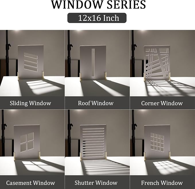 12 x 16 in Photography Shadow Boards, 6 PVC Panels, 4 T-Stands | Create Dimensional Window Shadows for Food, Jewelry, Flat Lays and Product Photos - Image 2