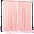 Blush Pink Backdrop Curtains-Wrinkle-Free Polyester Photography Drapes Party Curtain Background for Baby Shower Wedding Decorations- 8 X10FT by WishCare