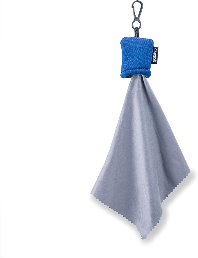 Carson Stuff-It Microfiber Lens Cloth Cleaning System for Eyeglasses, Smartphones, Tablets, Optics, Lenses, Cameras and More by Carson