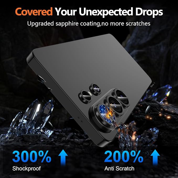 for Samsung Galaxy S26 Ultra Camera Lens Protector, Individual Metal Ring Tempered Glass Lens Cover, [Strong Adsorption] Scratch Resistant Ultra-Thin HD Clear Lens Cover, 1 Set-Black - Image 5