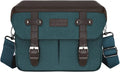 MOSISO Camera Case Crossbody Shoulder Messenger Photography Bag, Teal Green | DSLR/SLR/Mirrorless Vintage PU Leather Flap Gadget Bag with Rain Cover Compatible with Canon/Nikon/Sony Camera and Lens by MOSISO
