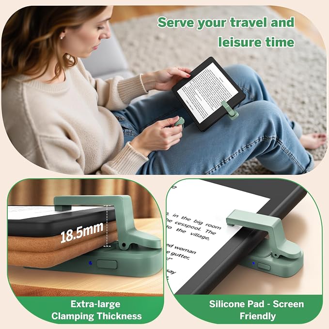 Page Turner Ring for Kindle,Remote Control for iPhone iPad Tablets eReaders | Clicker Page Turner for Kindle Accessories for Camera Video Record&Shutter Selfie with Storage Bag, Fits Thick Cases (Green) - Image 4
