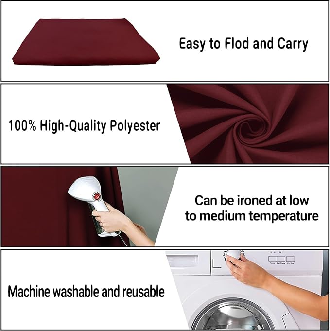 Burgundy Photography Backdrop for Photoshoot, Fabric 8x10ft | Polyester Studio Photo Backgrounds, Non Reflective, Easy to Hang, for Portrait Shoot, Product, Party Decor, Video Creation - Image 7