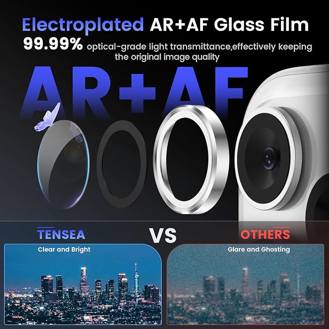 Tensea Camera Lens Protector Compatible for iPhone 17 Pro Max/17 Pro | Metal Aluminum Alloy Tempered Glass Cover Camera Screen Protector Accessories, Case Friendly - Image 3