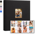 Photo Album 4x6 Vertical 600 Photos with Writing Space, Black | Linen Cover, Acid-Free Pages, Clear PP Pockets, Memo Writing Space, Front Display Window, Family, Wedding & Travel Memories by Xfveiwoo
