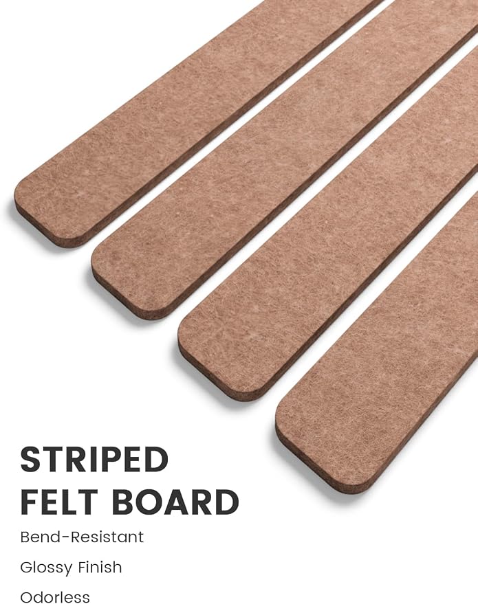 Fluxynara 13" x 2" Felt Wall Panels, Terracotta | 8-Pack Includes 50 Push Pins and Adhesive Tabs for Photos, Notes and Decor in Bedroom Doors, Home Office or Studios - Image 3